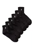 Ribbed Quarter Socks - 6 Pack