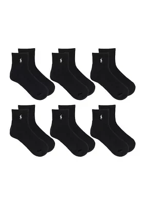 Ribbed Quarter Socks - 6 Pack