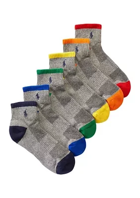 Assorted Quarter Socks - 6 Pack