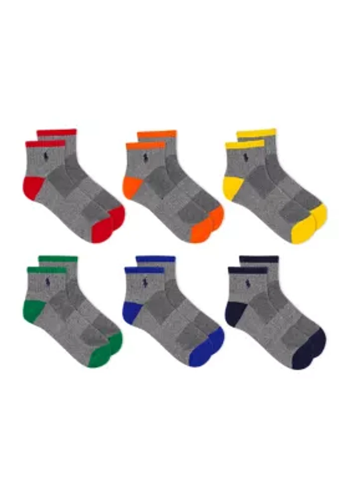 Assorted Quarter Socks - 6 Pack