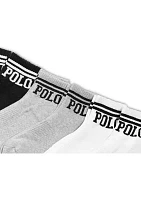 Double Bar Polo Quarter Socks - 6 Pack