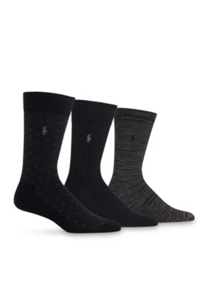 Supersoft Diamond Dot Neat Trouser Socks - 3 Pack