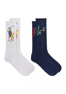 2 Pack of Player Logo Crew Socks