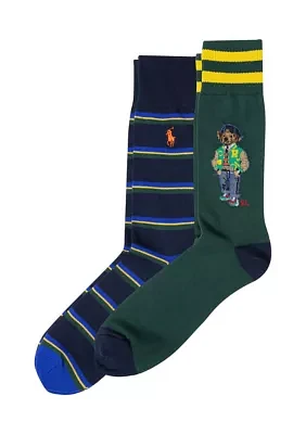 Set of Printed Crew Socks 