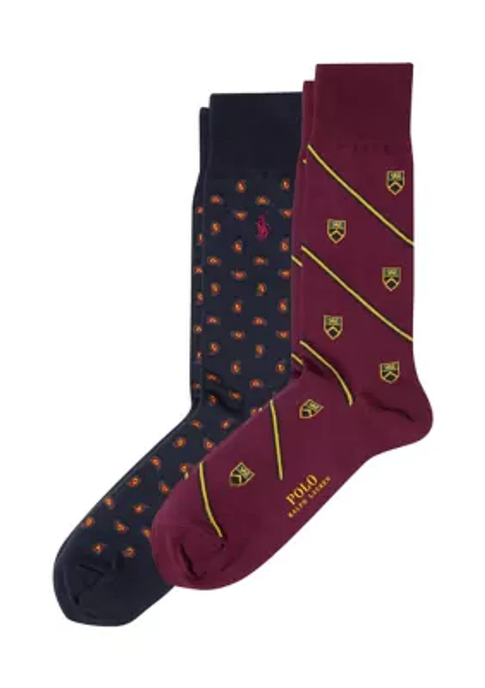 Set of Printed Cotton Crew Socks 