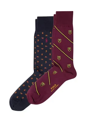 Set of Printed Cotton Crew Socks 