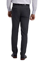 Men's Stretch Windowpane Slim Fit Flat Front Premium Flex Waistband Suit Separate Pants