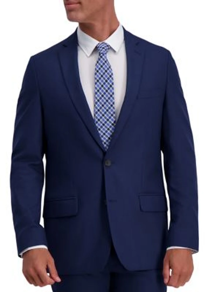 Men's Stretch Basket Weave Slim Fit 2 Button Side Vent Suit Separate Coat