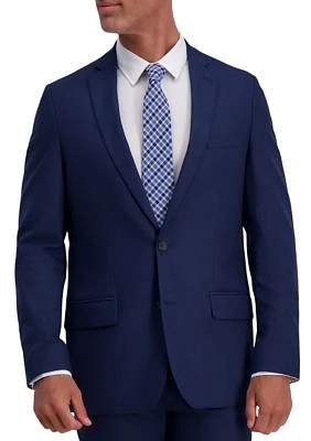 Men's Stretch Basket Weave Slim Fit 2 Button Side Vent Suit Separate Coat