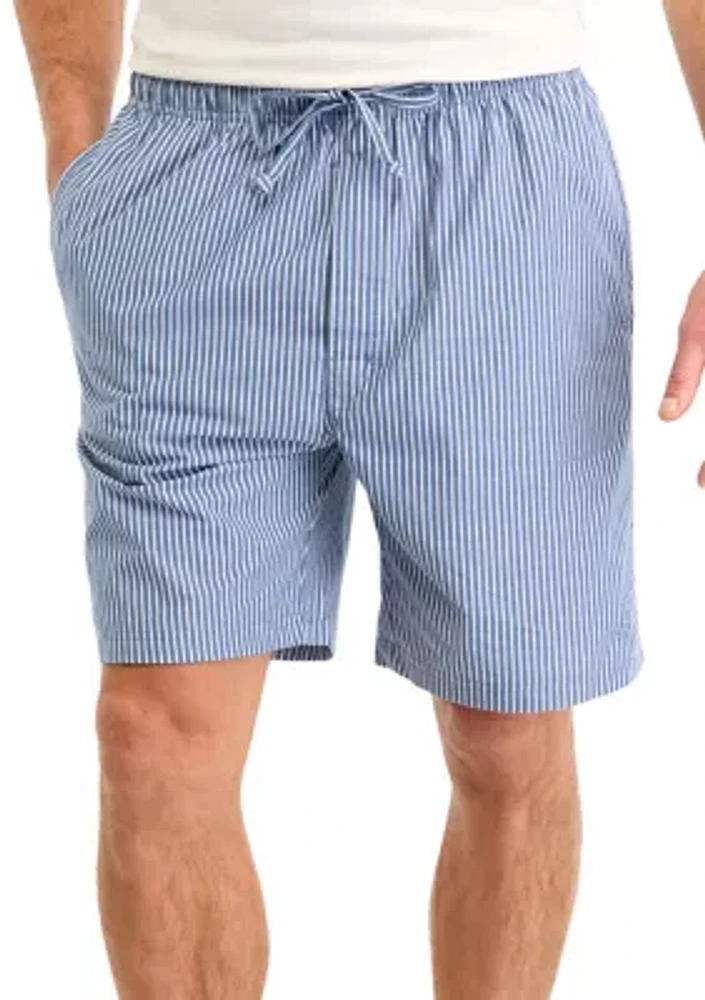 Sustainably Crafted Striped Poplin Sleep Shorts