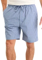 Sustainably Crafted Striped Poplin Sleep Shorts