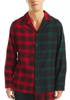 Sustainably Crafted Mixed Plaid Flannel Sleep Shirt