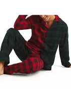 Sustainably Crafted Mixed Plaid Flannel Sleep Shirt