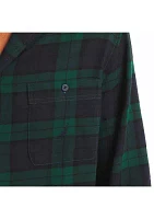 Sustainably Crafted Mixed Plaid Flannel Sleep Shirt