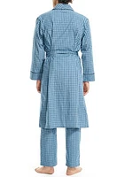 J Class Blue Plaid Robe