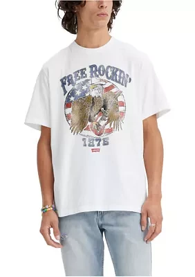 Short Sleeve Relaxed Fit Free Rockin' Graphic T-Shirt