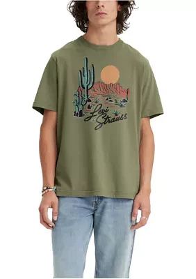 Short Sleeve Relaxed Fit Logo Cactus Graphic T-Shirt