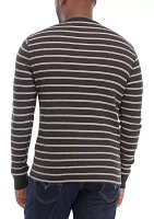 Men's Long Sleeve Thermal 3 Button Henley Shirt