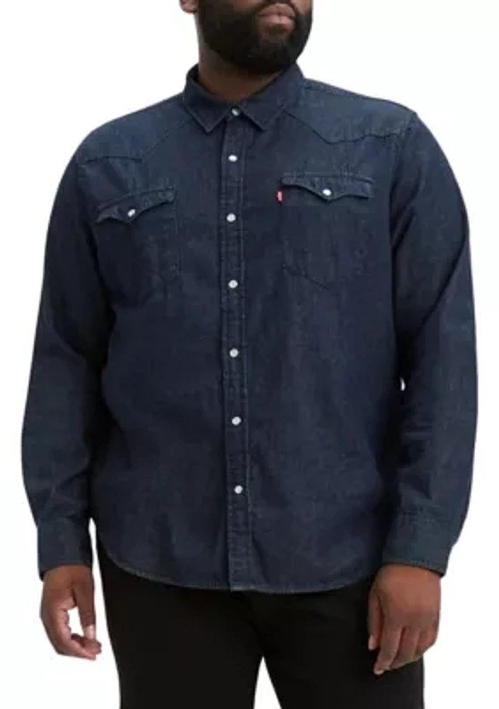 Big & Tall Long Sleeve Classic Western Button-Down Shirt