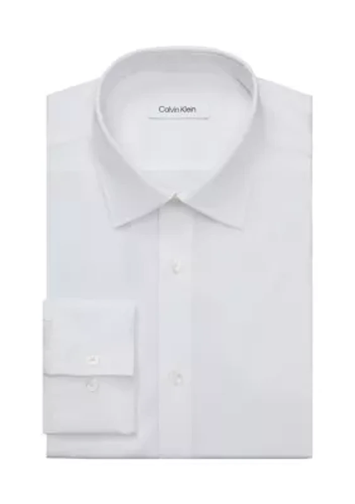 Long Sleeve Refined Cotton Stretch Poplin Dress Shirt