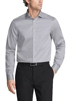 Long Sleeve Modern Pincord Slim fit Non Iron Stretch Wicking Dress Shirt