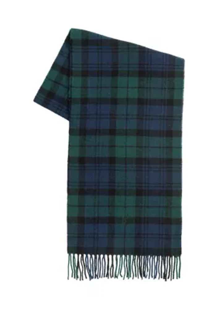 Recycled Wool Plaid Scarf