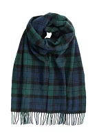 Recycled Wool Plaid Scarf