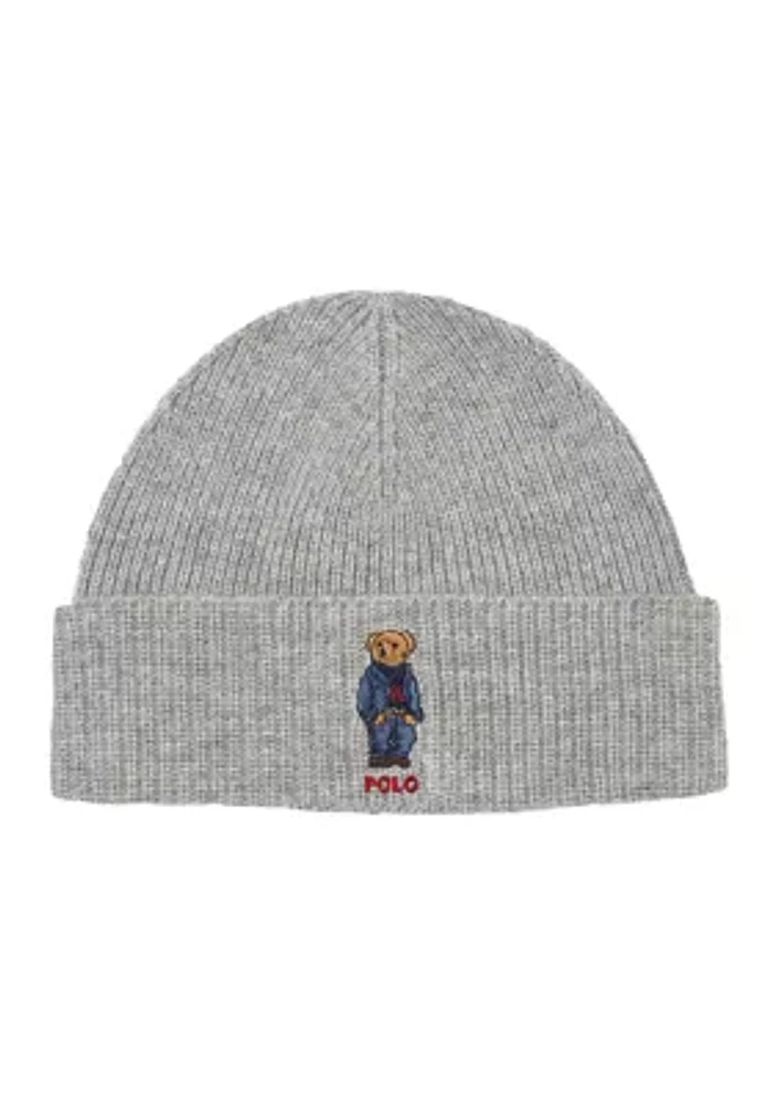 Solid Denim Bear Beanie