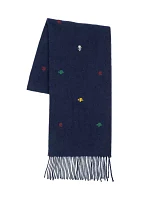 Embroidered Polo Player Scarf