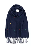 Embroidered Polo Player Scarf