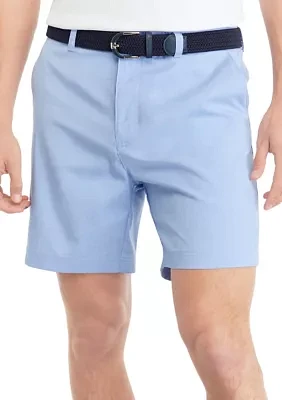 7 Inch Flat Front Heathered Golf Shorts