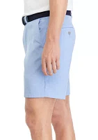 7 Inch Flat Front Heathered Golf Shorts