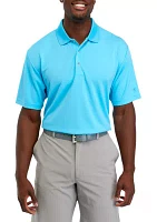 Men's Diamond Texture Polo Shirt with Ribbed Collar