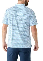 Men's Short Sleeve Seal Printed Polo Shirt