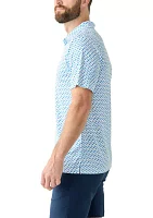 Men's Short Sleeve Seal Printed Polo Shirt