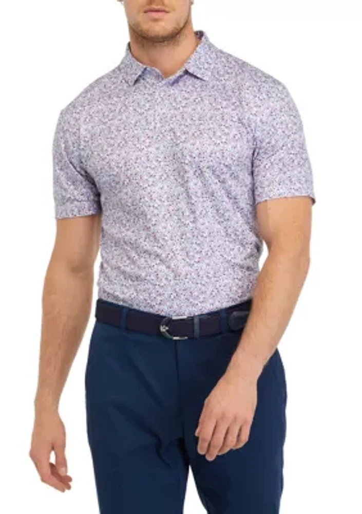 Men's Fall Foliage Printed Polo Shirt