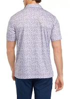 Men's Fall Foliage Printed Polo Shirt