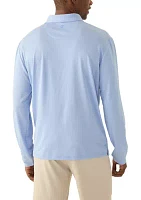 Men's Long Sleeve Jacquard Polo Shirt