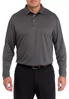 Big & Tall Long Sleeve Jacquard Polo Shirt