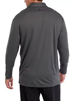 Big & Tall Long Sleeve Jacquard Polo Shirt