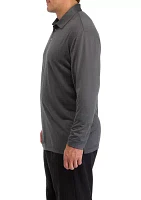 Big & Tall Long Sleeve Jacquard Polo Shirt