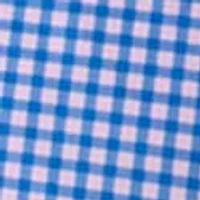 Men's Short Sleeve Gingham Print Polo Shirt