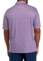 Big & Tall Short Sleeve Gingham Print Polo Shirt