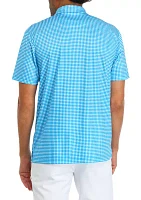 Big & Tall Short Sleeve Gingham Print Polo Shirt