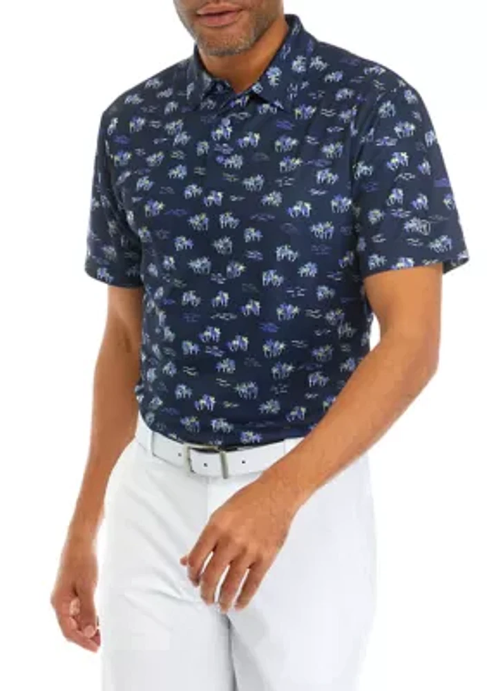 Men's Tropical Conversation Printed Polo Shirt