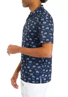 Men's Tropical Conversation Printed Polo Shirt