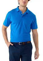 Men's Short Sleeve Performance Micro Mesh Textured Polo Shirt