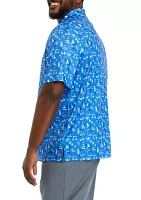 Big & Tall Short Sleeve Golf Conversational Print Polo Shirt