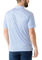 Men's Short Sleeve Party Whale Printed Polo Shirt