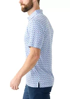 Men's Short Sleeve Party Whale Printed Polo Shirt